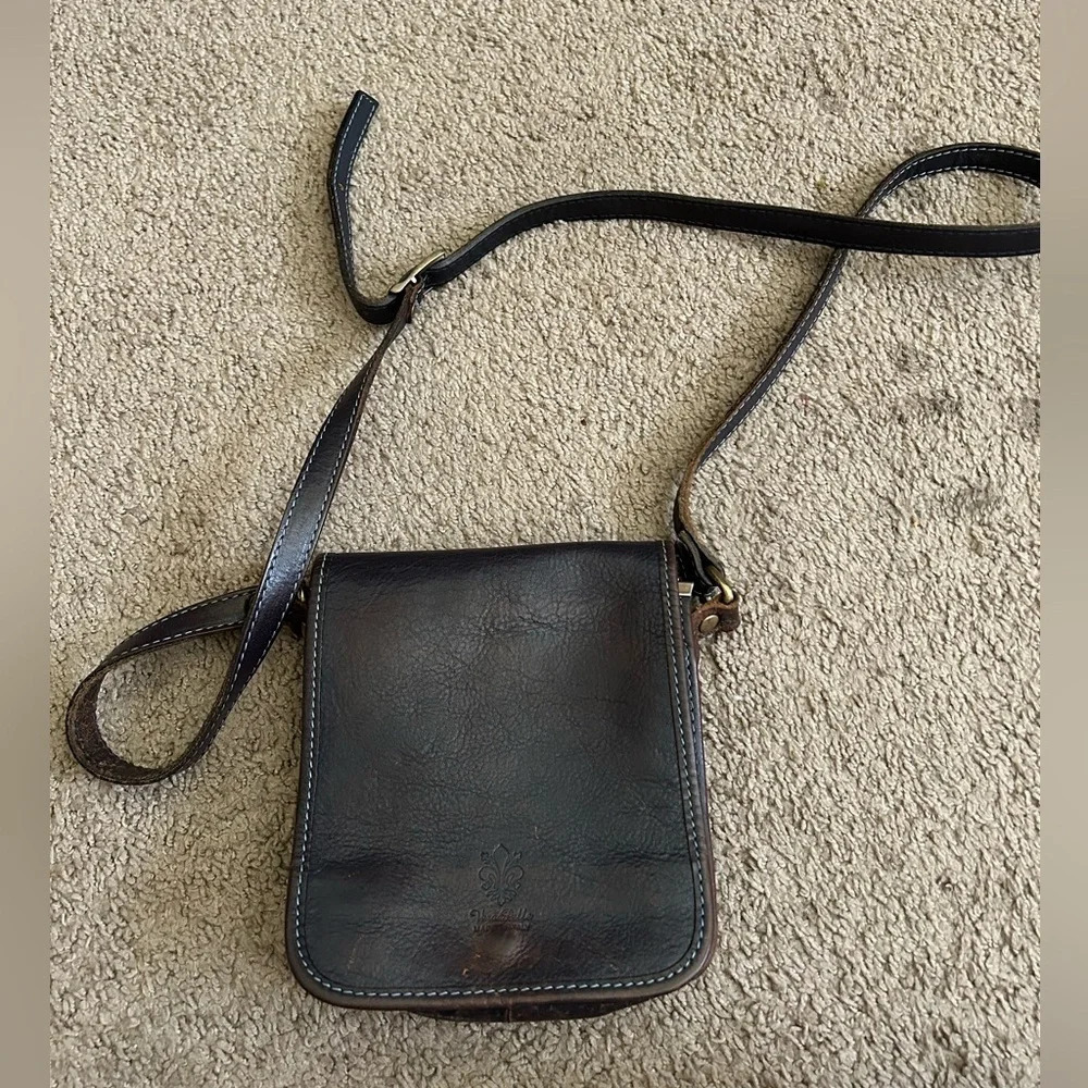 Vera Pelle Antique Brown/Tan Made in Italy Leather Crossbody Multipocket Travel